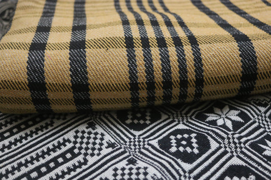 Tartan Plaid Brown Cotton Khes