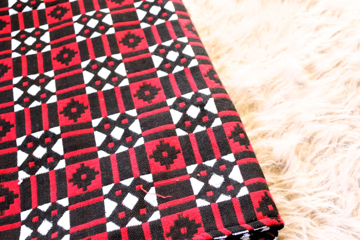 Black & Red Lightweight Woollen throw