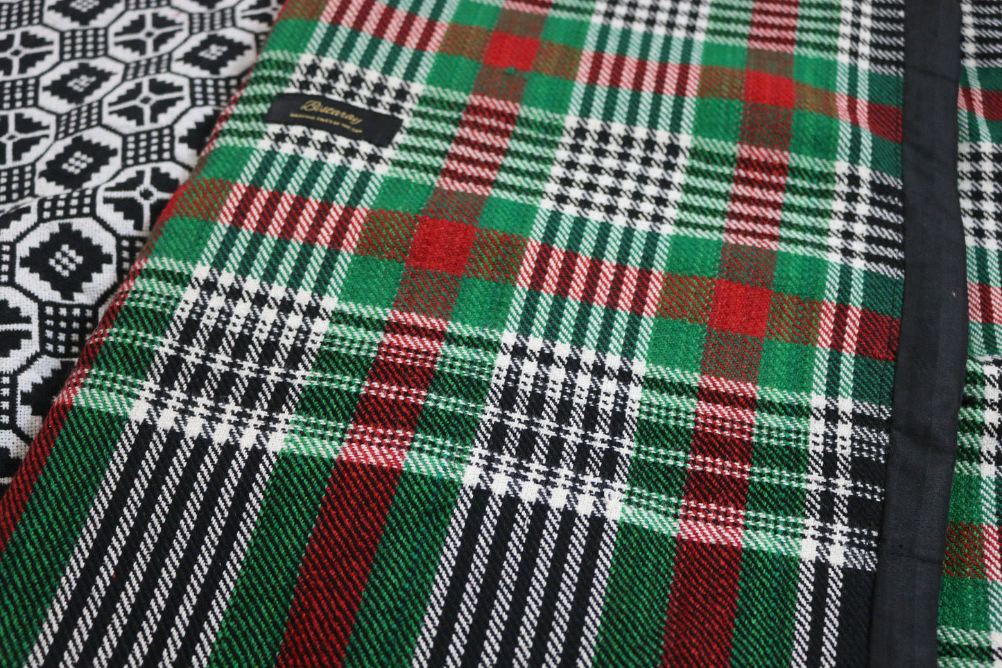 Green Tartan Plaid Woollen Khes