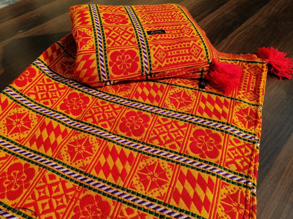 Yellow and Orange Woollen Khes