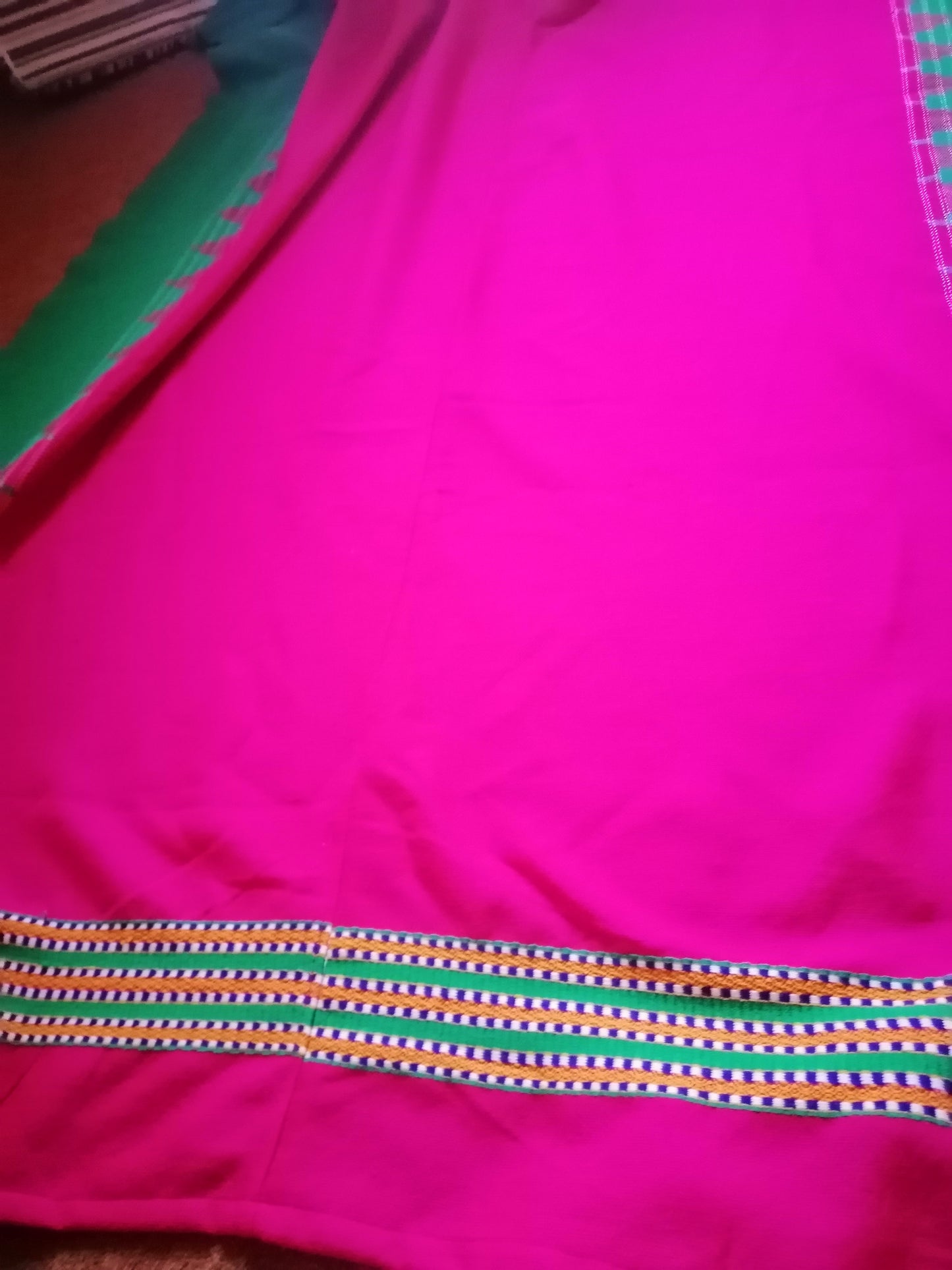 Pink & Green Woollen Khes