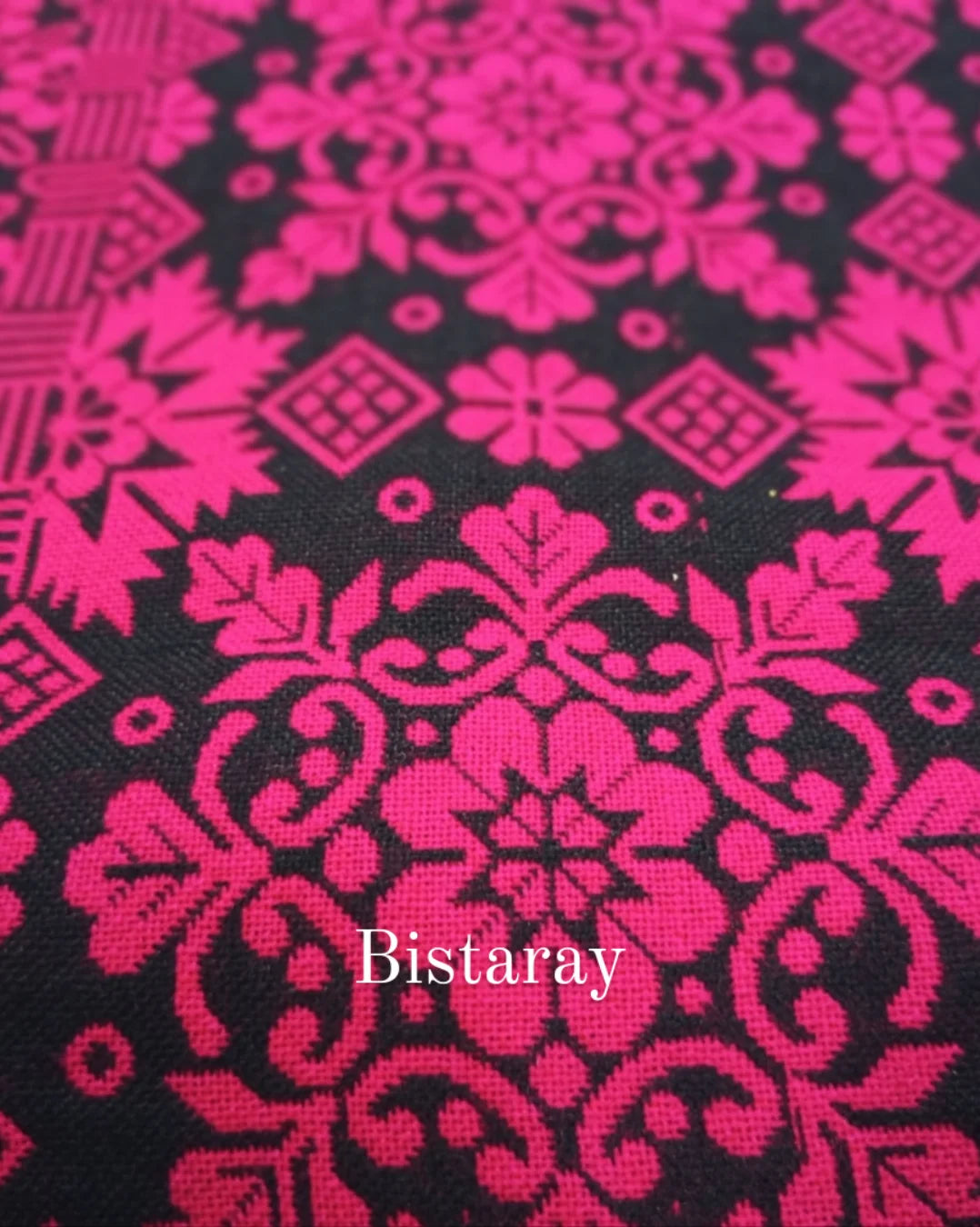 Shocking Pink & Black Woollen Khes