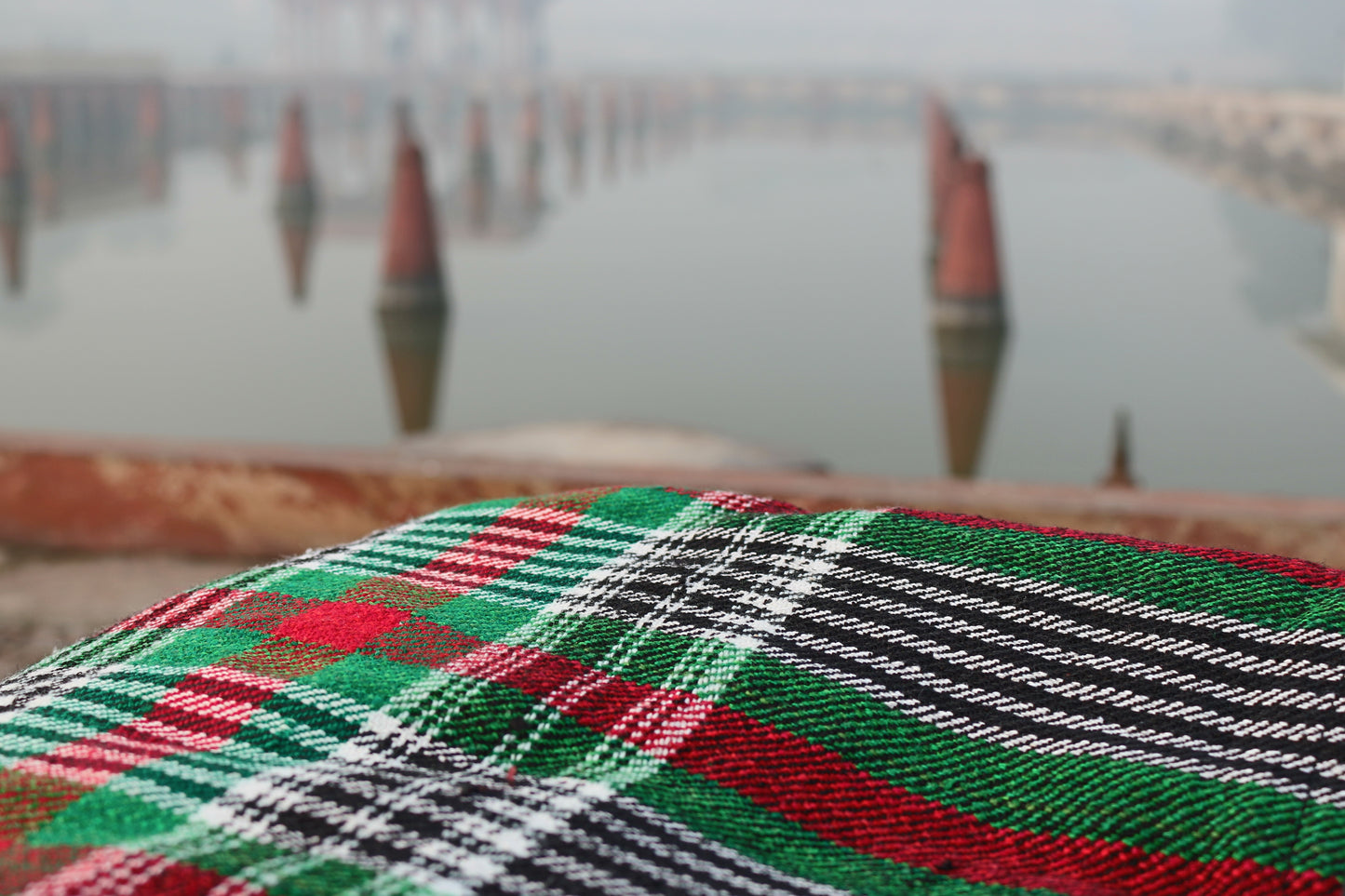Green Tartan Plaid Woollen Khes
