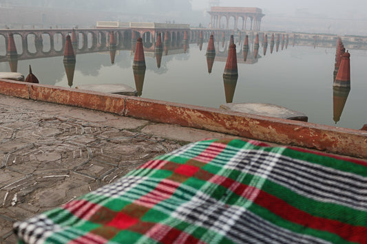 Green Tartan Plaid Woollen Khes