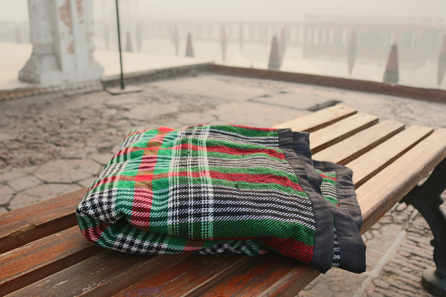 Green Tartan Plaid Woollen Khes