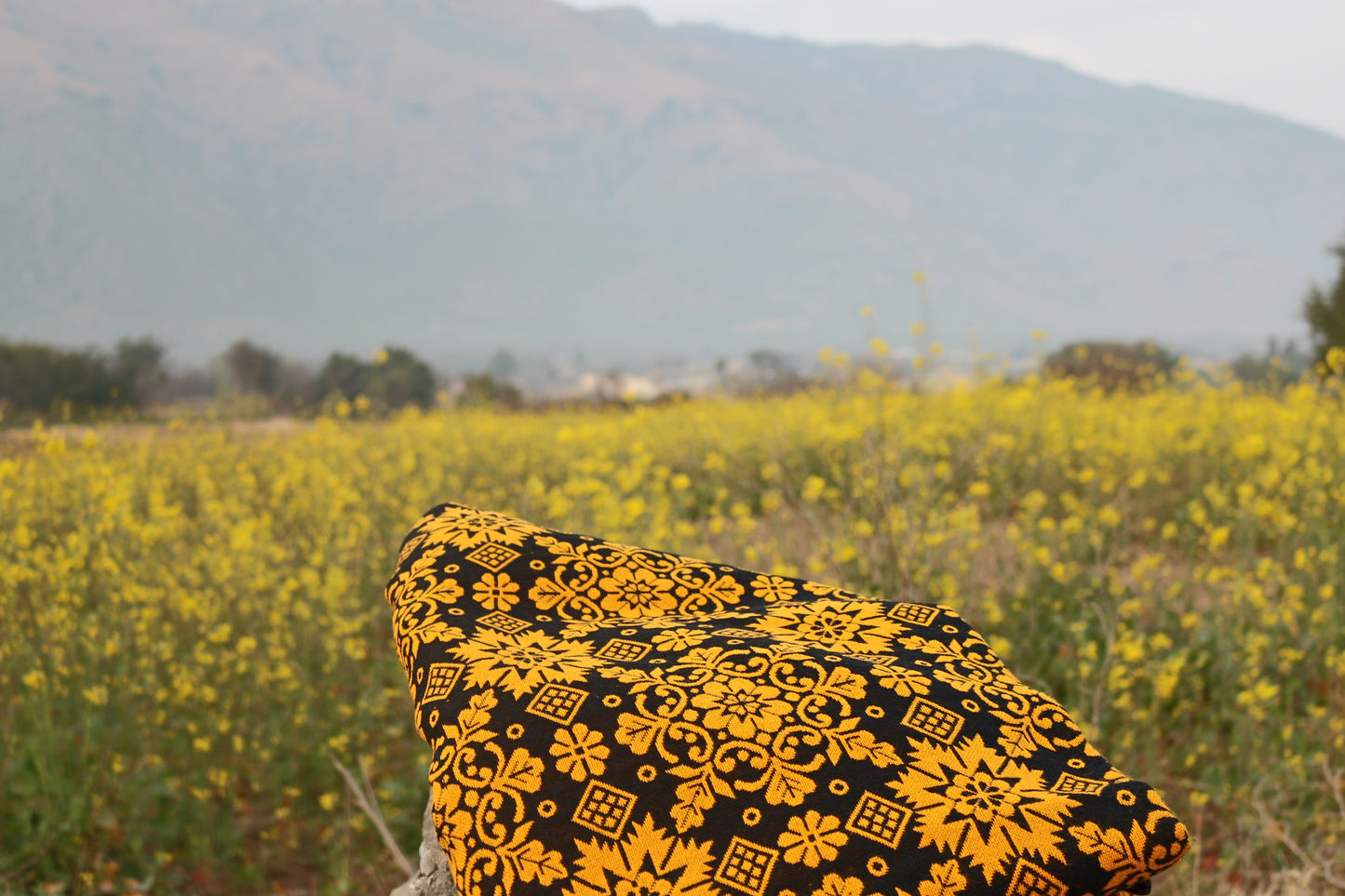 Mustard & Black Woollen Khes