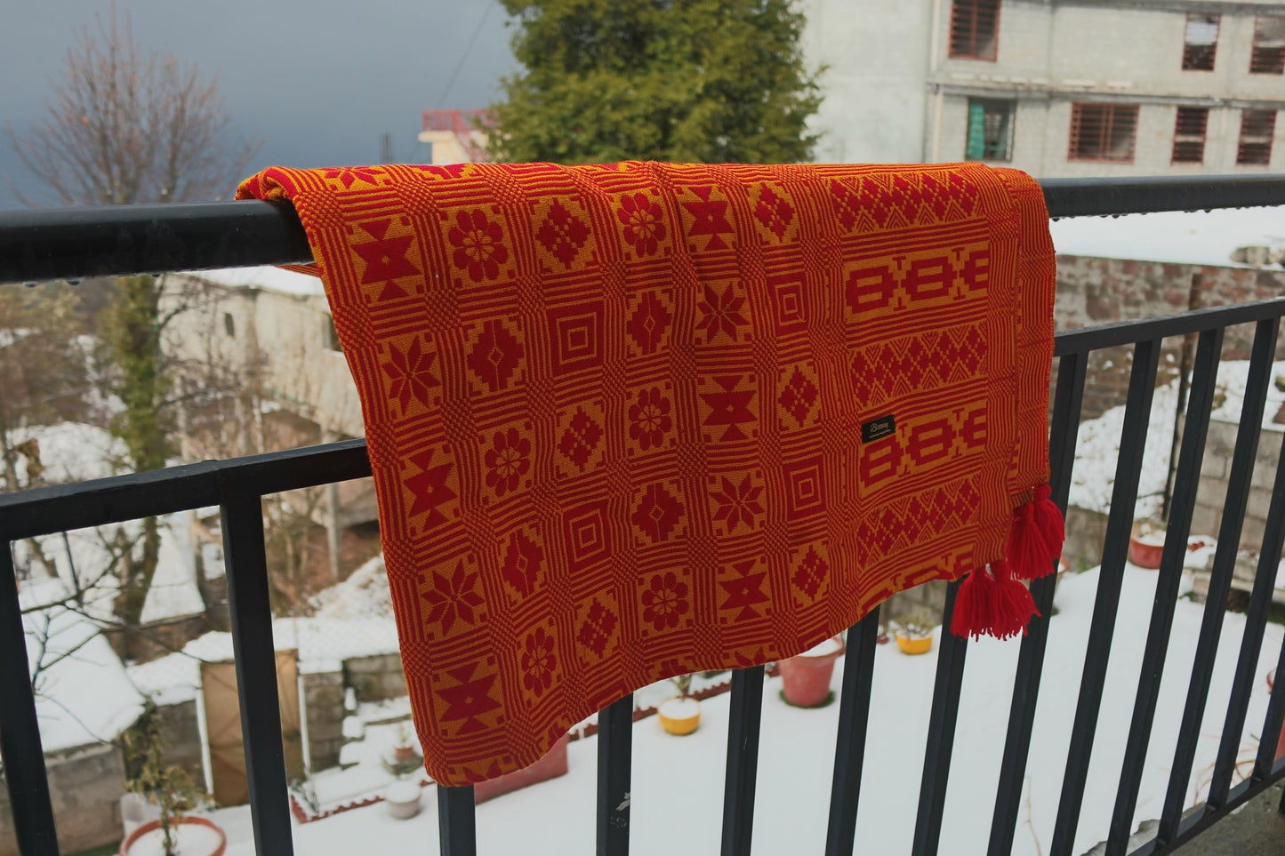 Orange & Pink Woollen Khes