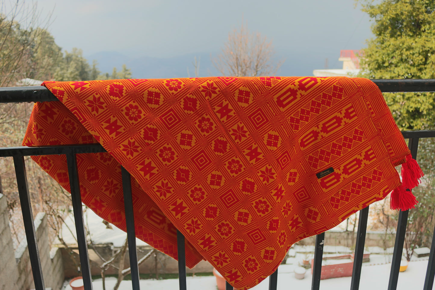 Orange & Pink Woollen Khes
