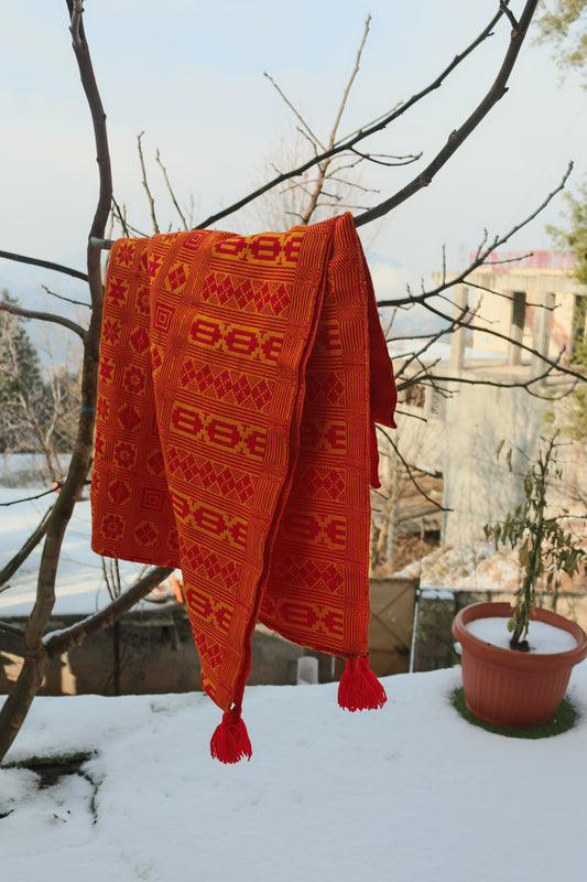 Orange & Pink Woollen Khes