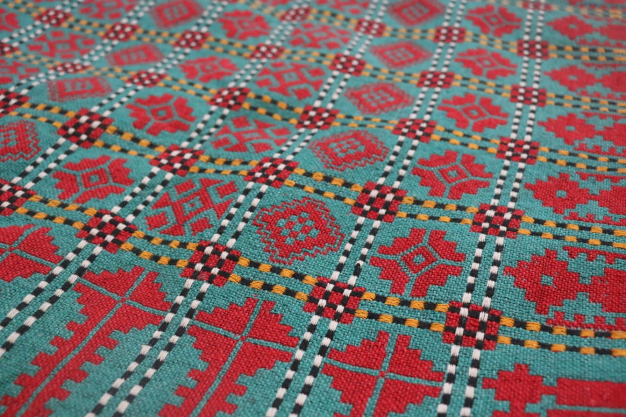 Green & Red Cotton Majnu Khes