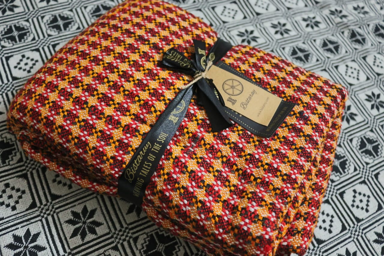 Pink & Orange Woollen Khes