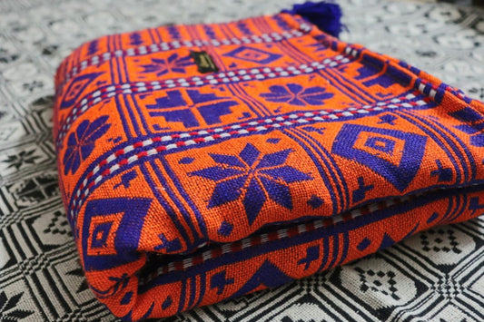 Peach & Blue Woollen Khes