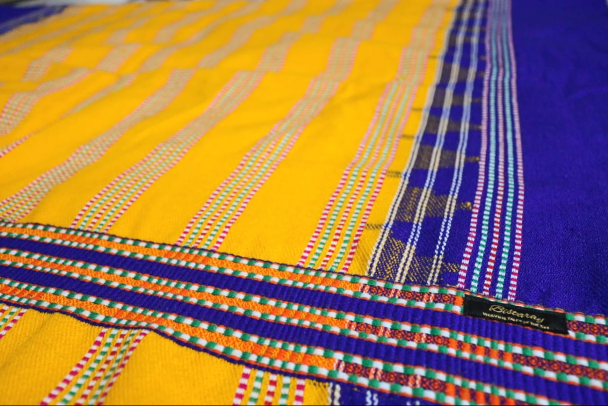 Yellow & Blue Woollen Khes