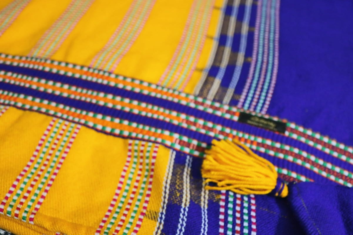 Yellow & Blue Woollen Khes