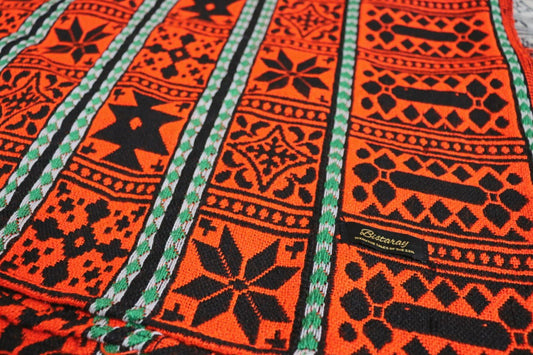 Orange & Black Woollen Khes