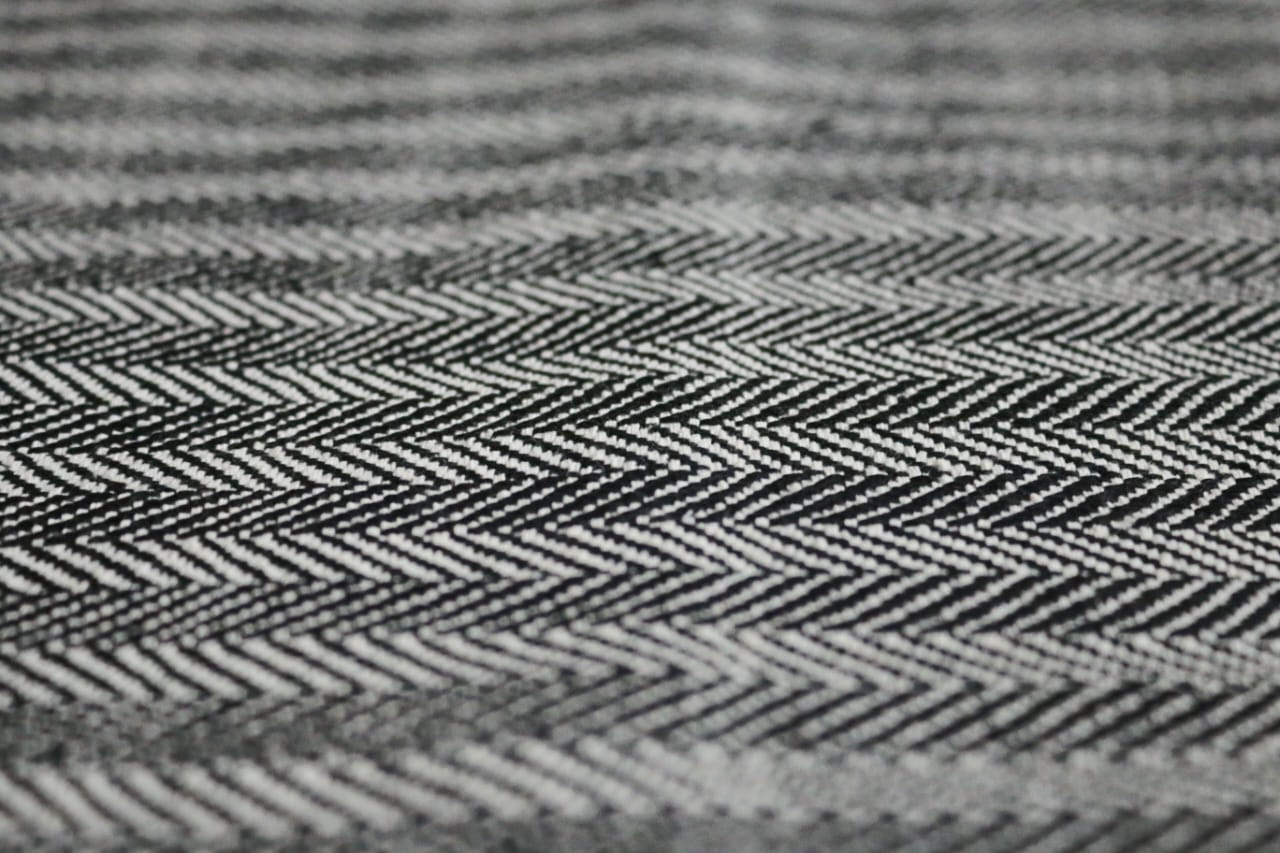 Black Herringbone Cotton khes