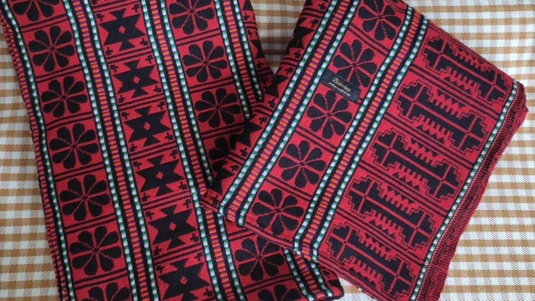 Red & Black Woollen Khes