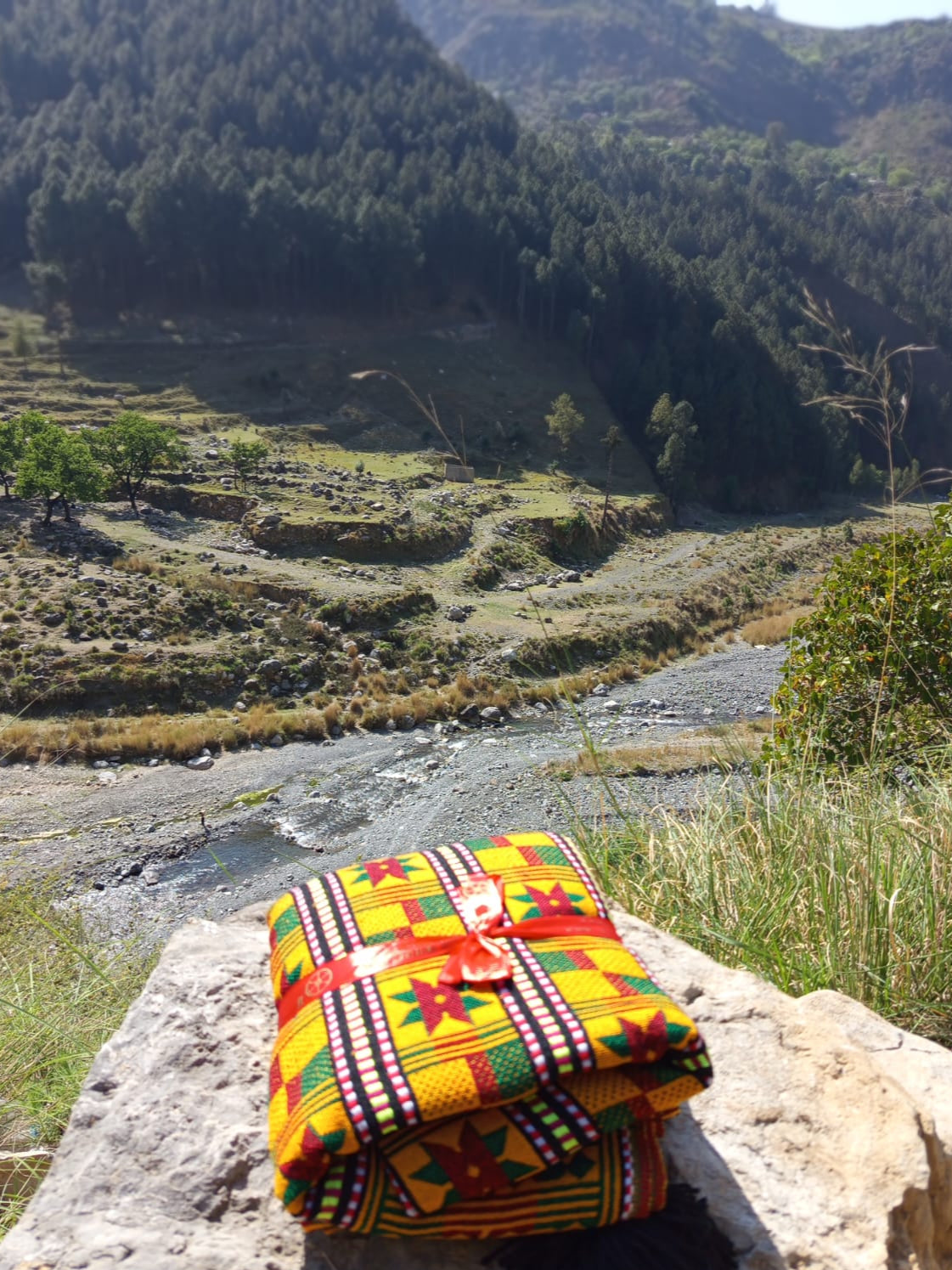 Yellow & Green Woollen Khes