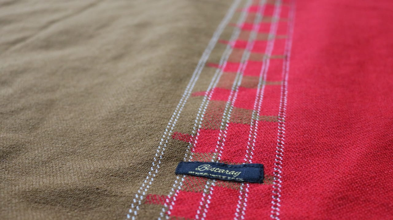 Brown & Red Woollen Khes