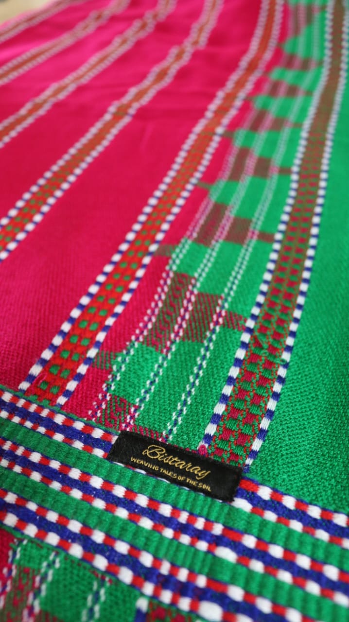 Pink & Green Woollen Khes (Duhar)