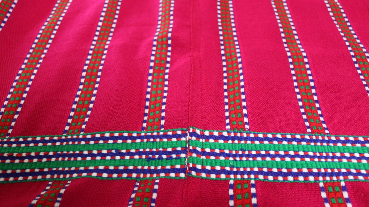 Pink & Green Woollen Khes (Duhar)