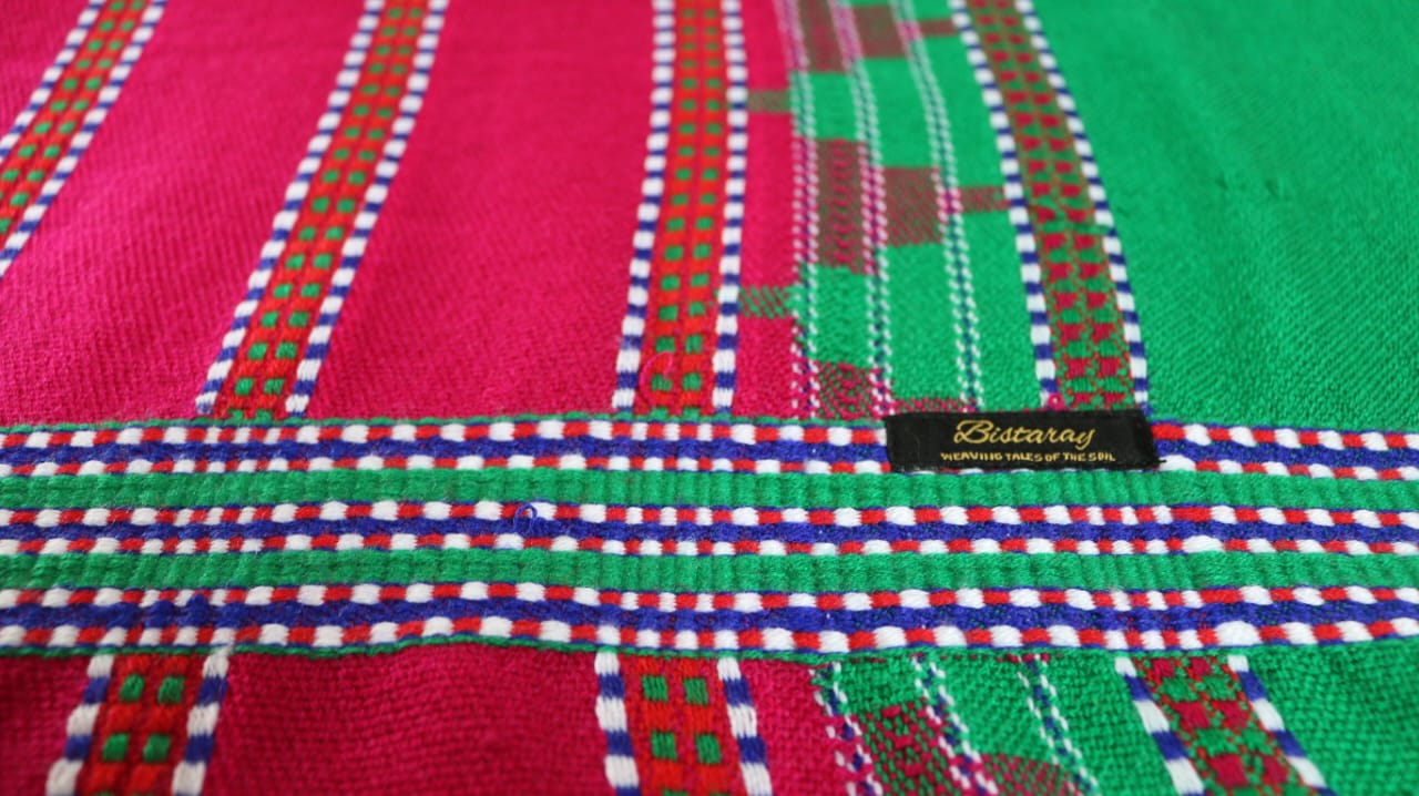 Pink & Green Woollen Khes (Duhar)