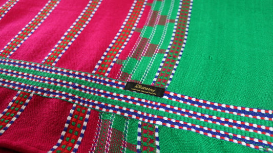 Pink & Green Woollen Khes (Duhar)