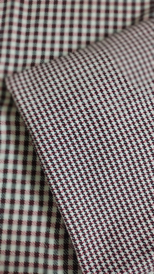Red & White Cotton Houndstooth Khes