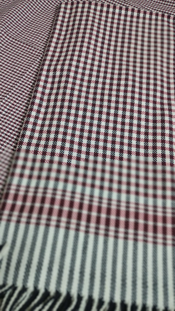 Red & White Cotton Check Khes