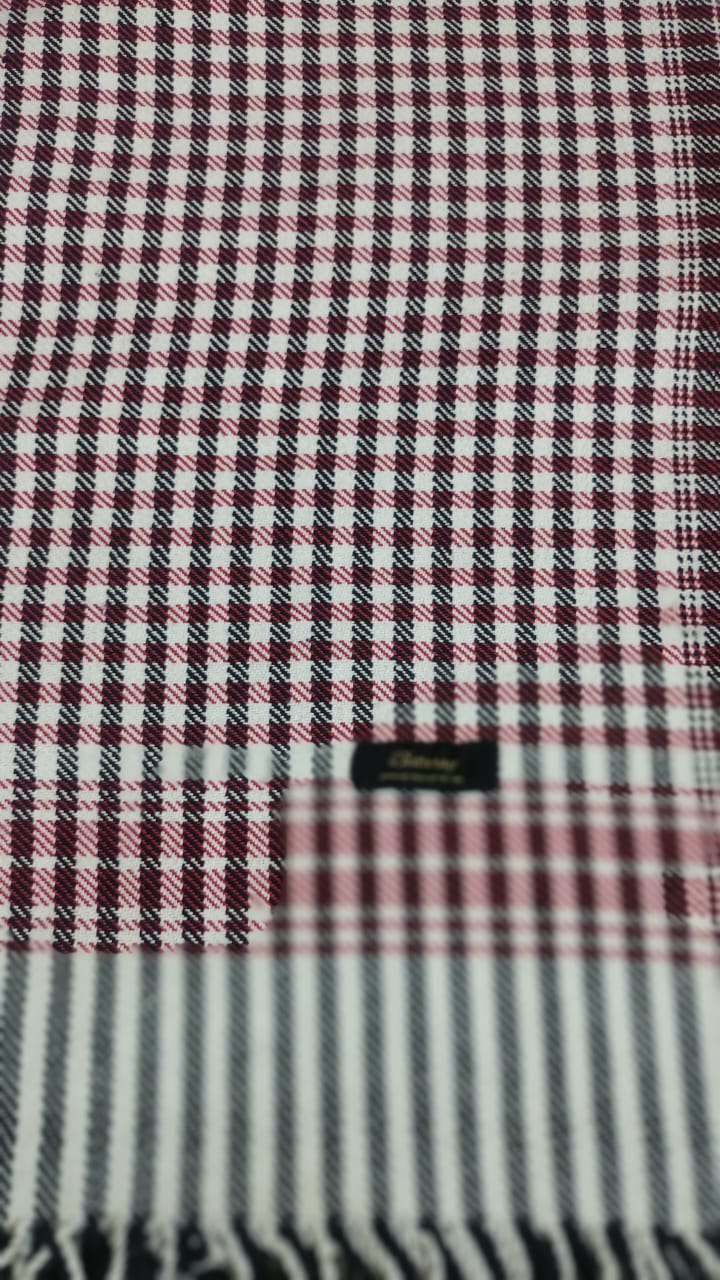 Red & White Cotton Check Khes