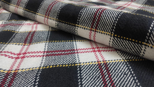 Black and White Tartan Plaid Cotton Khes