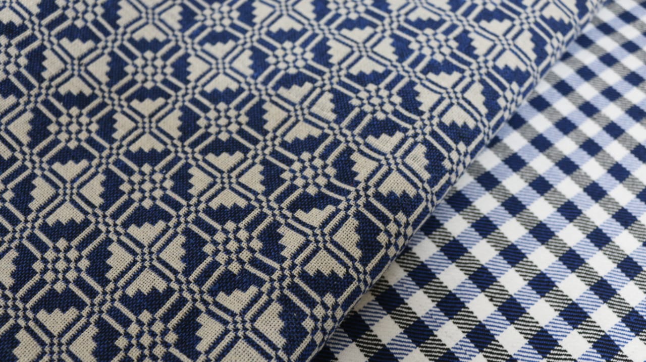 Blue & White Cotton Majnu Khes