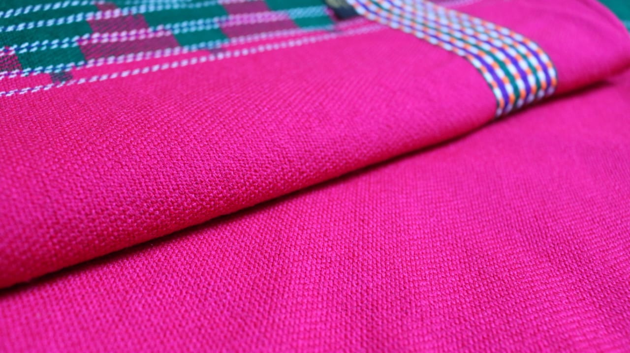 Green & Pink Lightweight Woollen Khes