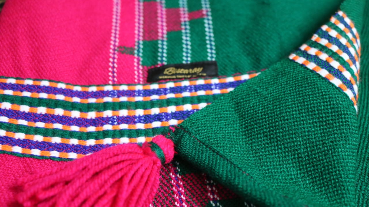 Green & Pink Lightweight Woollen Khes