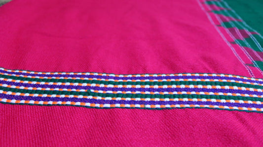 Green & Pink Lightweight Woollen Khes