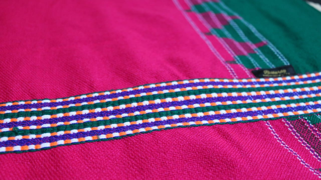 Green & Pink Lightweight Woollen Khes