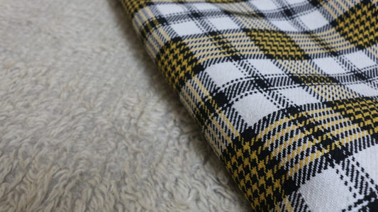 Yellow And White Cotton Khes