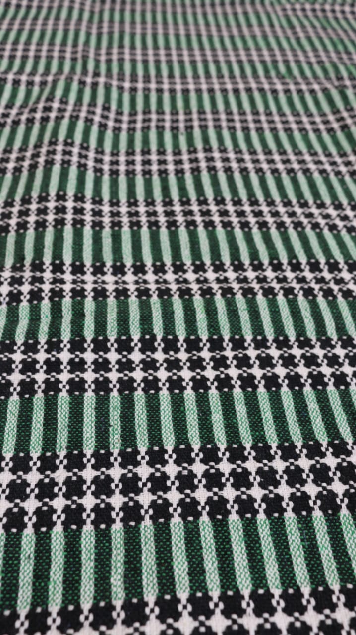 green cotton khes handwoven blanket