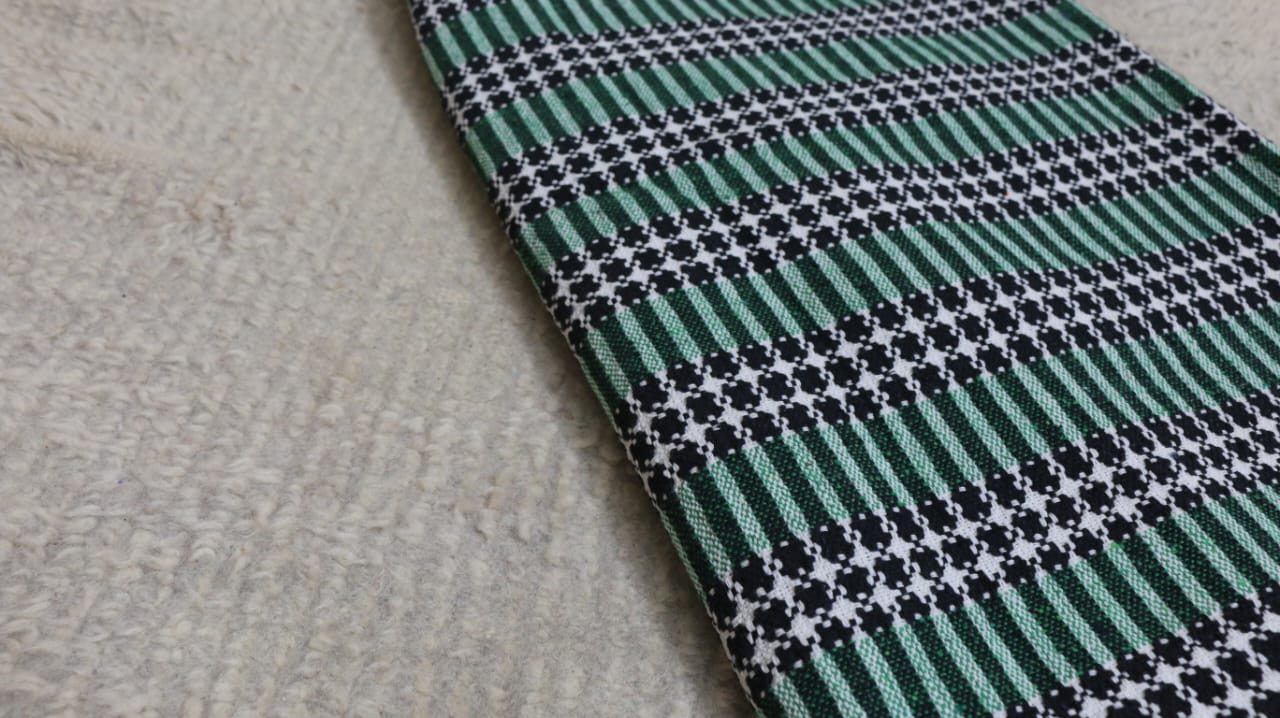 green cotton khes handwoven blanket