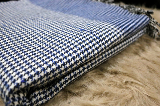 Cotton Khes - Blue Houndstooth