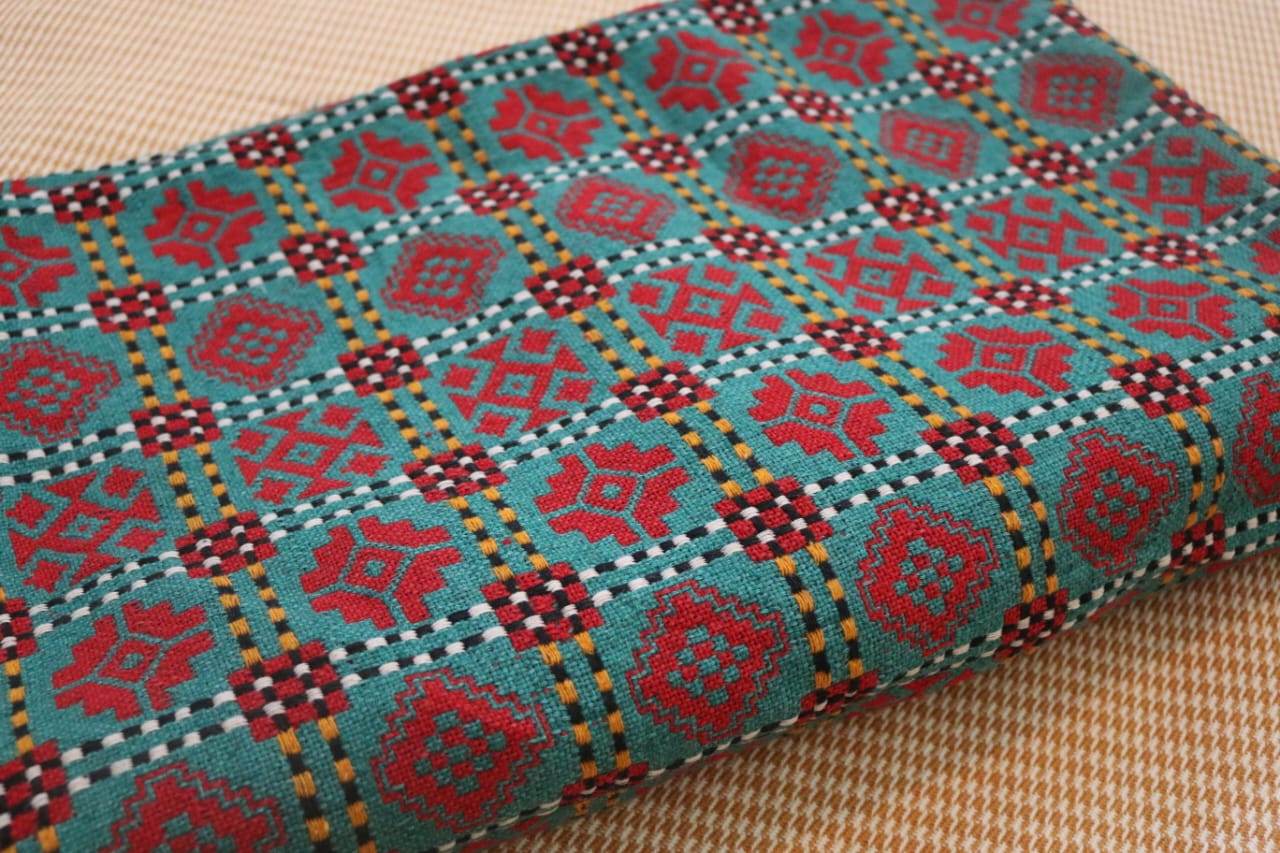 Green & Red Cotton Majnu Khes
