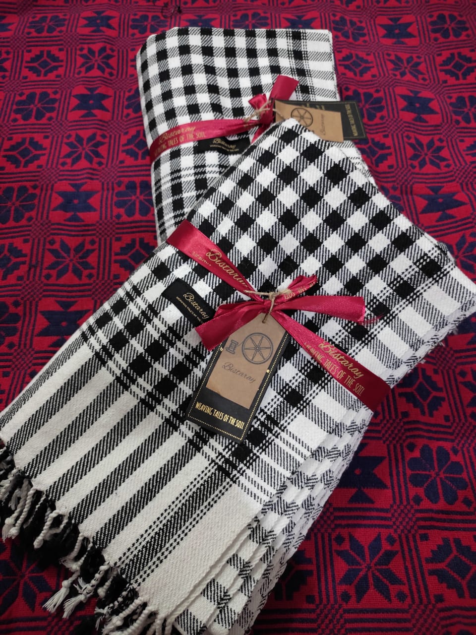 Black & White Check Cotton Khes