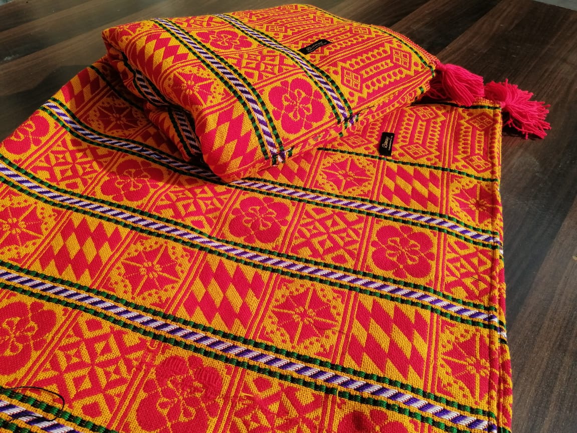 Yellow and Orange Woollen Khes