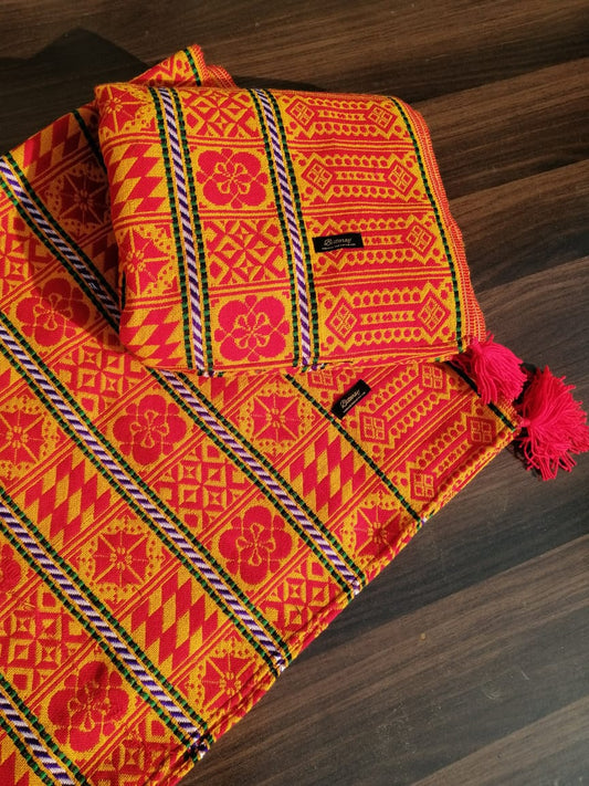 Yellow and Orange Woollen Khes