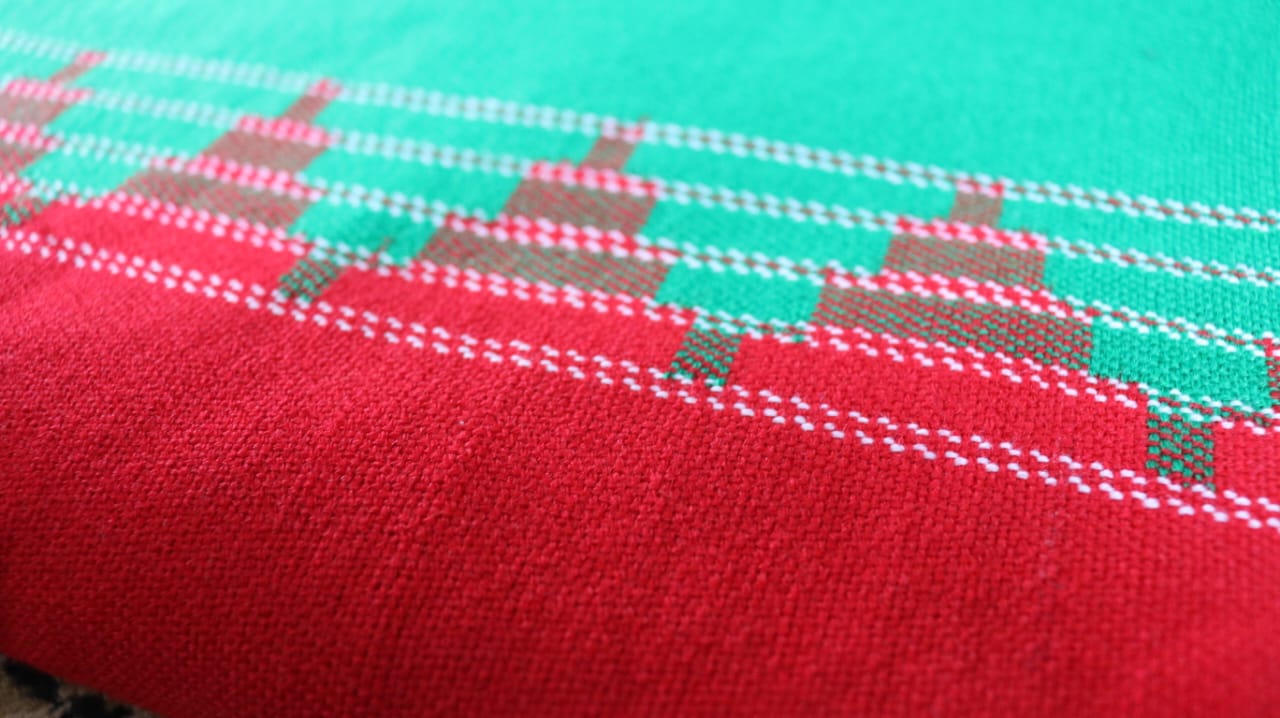 Red & Green Woollen Khes (Duhar)