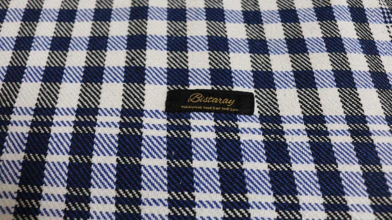 Blue & White Check Cotton Khes