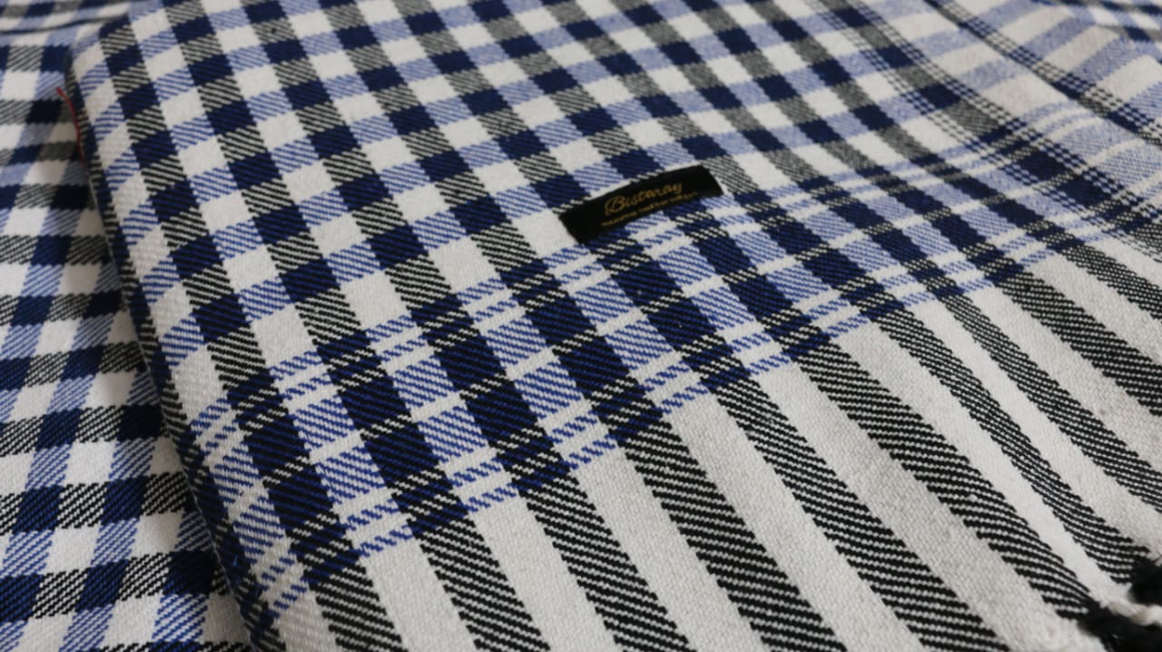 Blue & White Check Cotton Khes