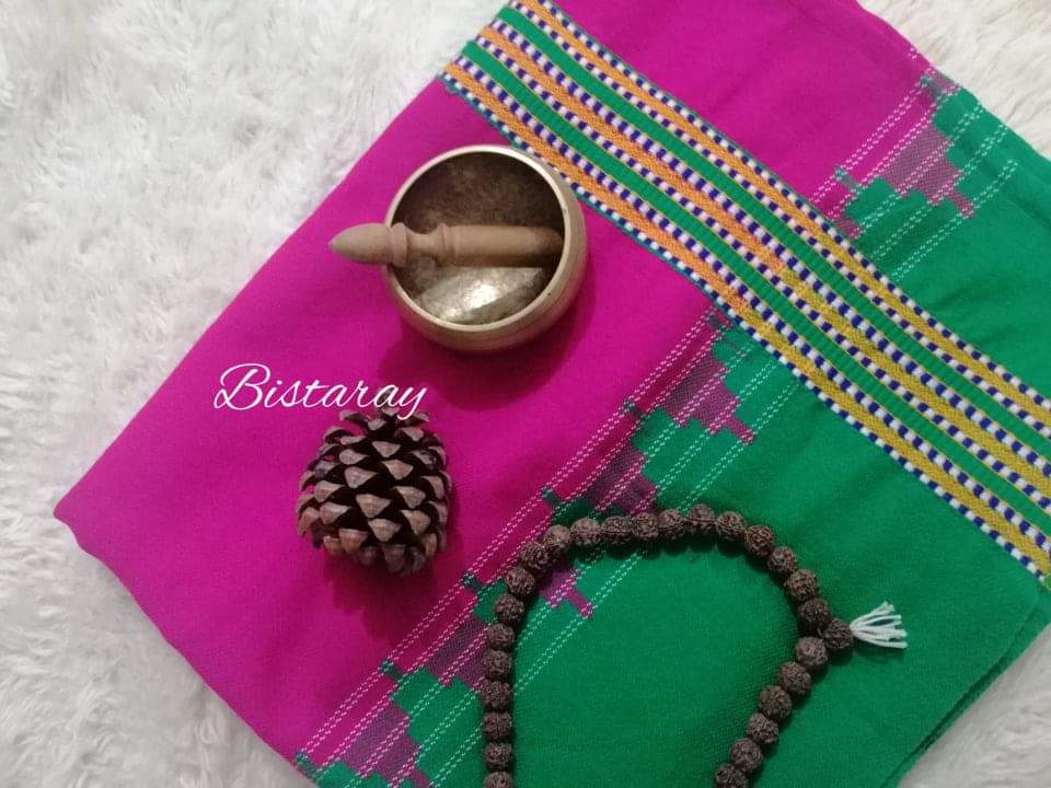 Pink & Green Woollen Khes