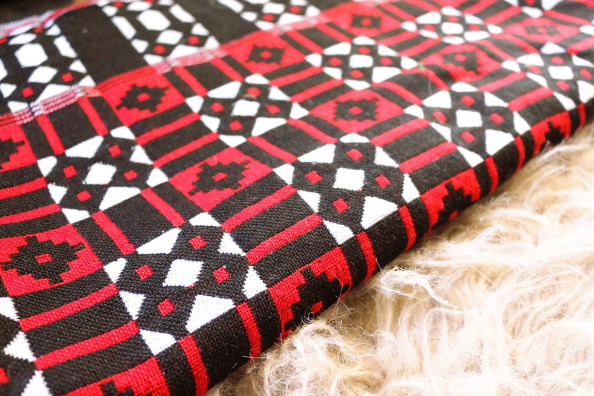 Black & Red Lightweight Woollen throw