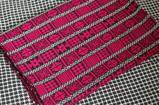 Deep Pink & Black woollen Khes